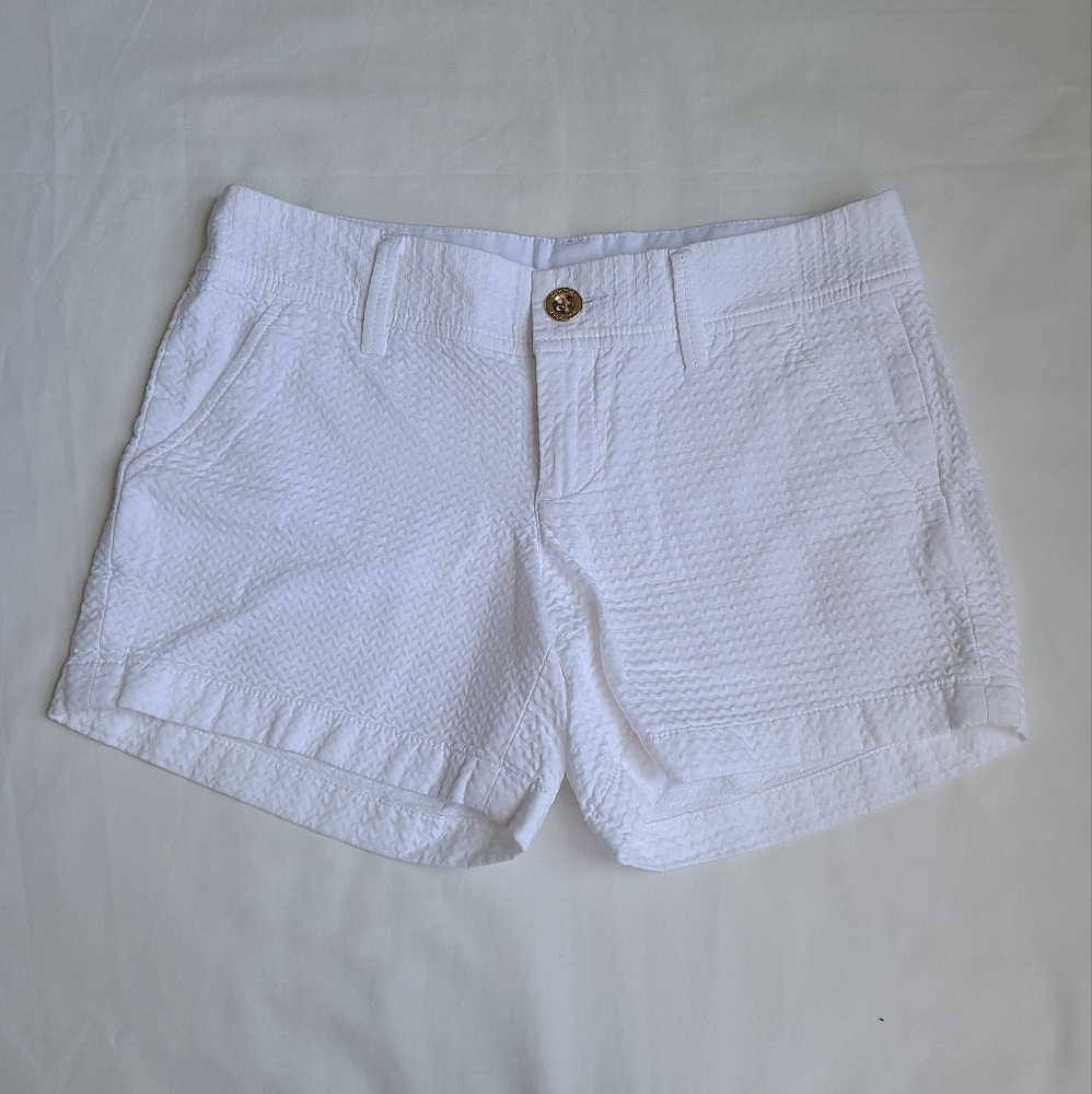 Lilly Pulitzer White Textured Shorts